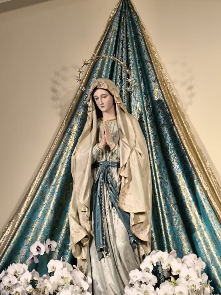 statue of the virgin mary in st. jacob church in međugorje september 2024